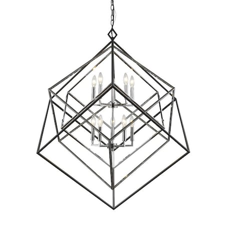 Z-Lite Euclid 10 Light Chandelier, Chrome 457-10CH-MB